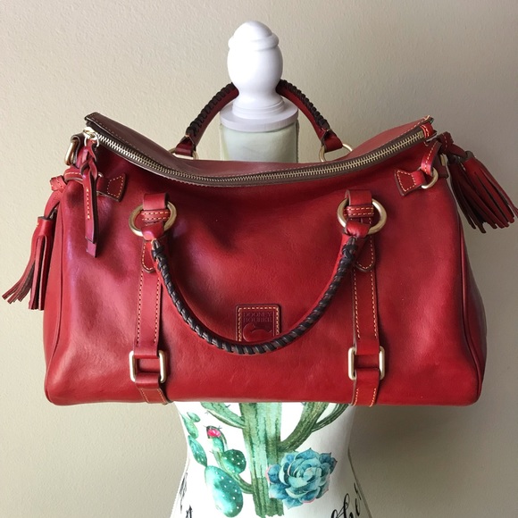 Dooney & Bourke Handbags - 🌹Dooney & Bourke Red Florentine Med Satchel🌹